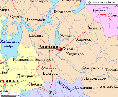 Город Сокол Вологодская область карта. Сокол Вологодская область на карте.