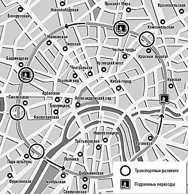 Карта москвы в пределах садового кольца с улицами